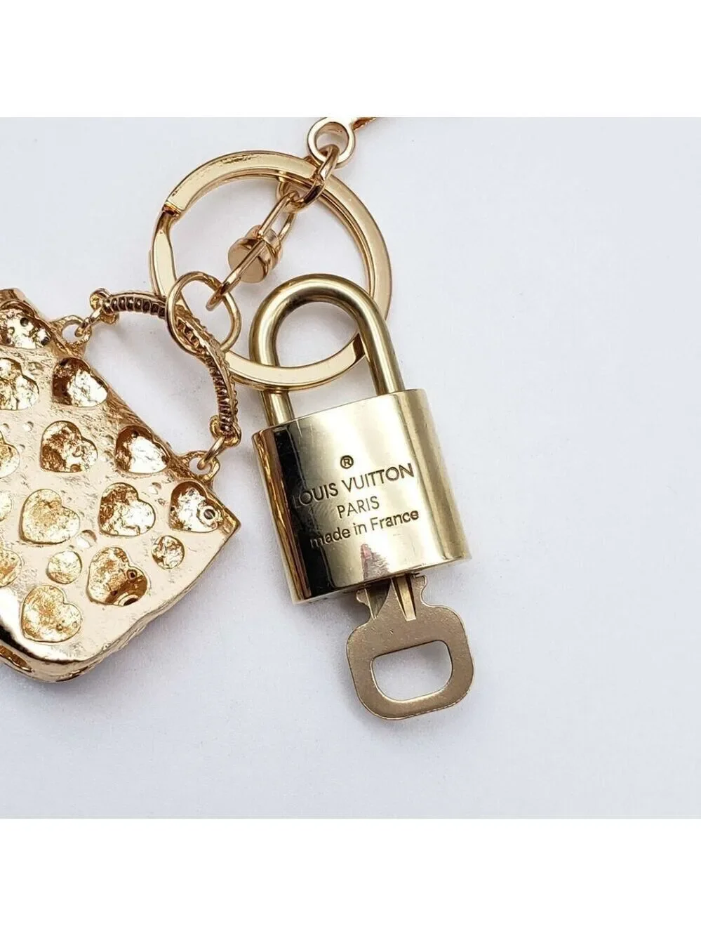 Louis Vuitton Gold Padlock 🔑 Authentic LV Unbranded Keychain Bag Charm
